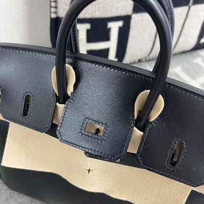 BIRKIN 25 SO BLACK BOX CALF LEATHER WITH PVD BLACK HARDWARE (LIMITED) - 6