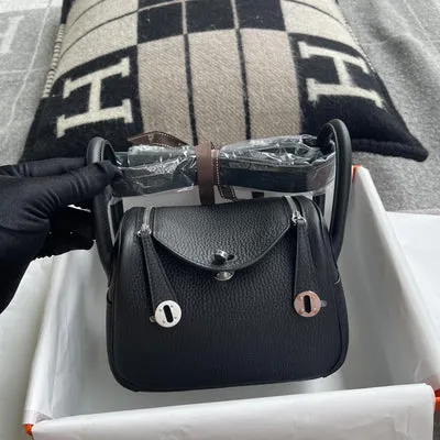 MINI LINDY 20 CLEMENCE LEATHER NOIR (BLACK) WITH PALLADIUM HARDWARE (PHW) - 2