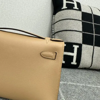 KELLY POCHETTE SWIFT LEATHER CHAI WITH GOLD HARDWARE (GHW) - 6