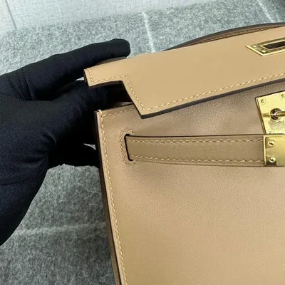 KELLY POCHETTE SWIFT LEATHER CHAI WITH GOLD HARDWARE (GHW) - 3