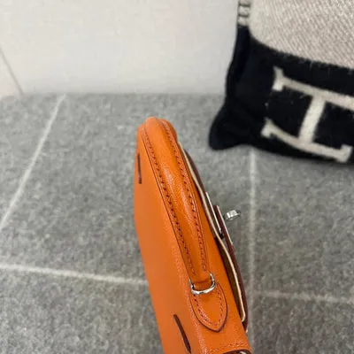 MINI KELLY II (20) CHEVRE LEATHER ORANGE WITH PALLADIUM HARDWARE (PHW) - 5