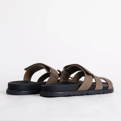 CHYPRE SANDALS EPSOM LEATHER ETOUPE - 3