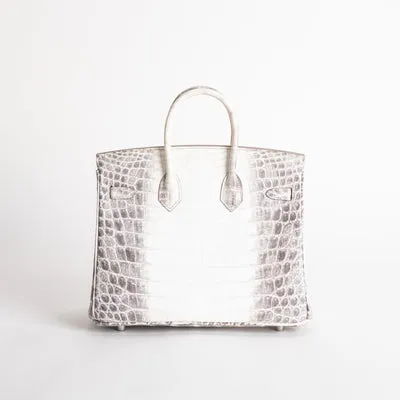 BIRKIN 25 NILOTICUS CROCODILE (MATTE) LEATHER HIMALAYA WITH PALLADIUM HARDWARE (PHW) - 2