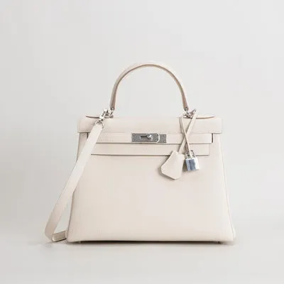KELLY 28 TOGO LEATHER CRAIE WITH PALLADIUM HARDWARE (PHW) - 1