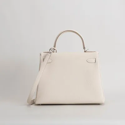 KELLY 28 TOGO LEATHER CRAIE WITH PALLADIUM HARDWARE (PHW) - 3
