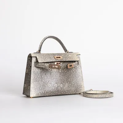 MINI KELLY II (20) OMBRE LIZARD WITH ROSE GOLD HARDWARE (RGHW) - 3