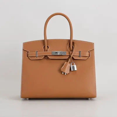 BIRKIN 30 EPSOM LEATHER (SELLIER SHAPE) GOLD WITH PALLADIUM HARDWARE (PHW) - 1