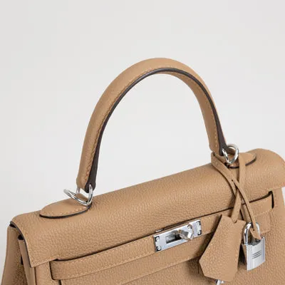 KELLY 25 TOGO LEATHER CHAI WITH PALLADIUM HARDWARE (PHW) - 5