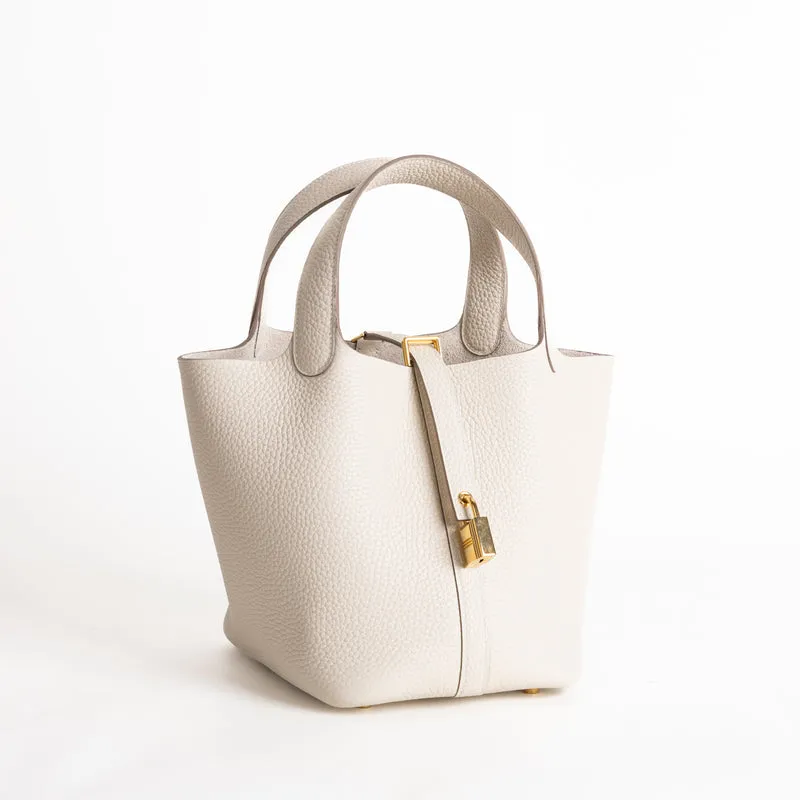 PICOTIN 18 LOCK CLEMENCE LEATHER CRAIE WITH GOLD HARDWARE (GHW) - 2