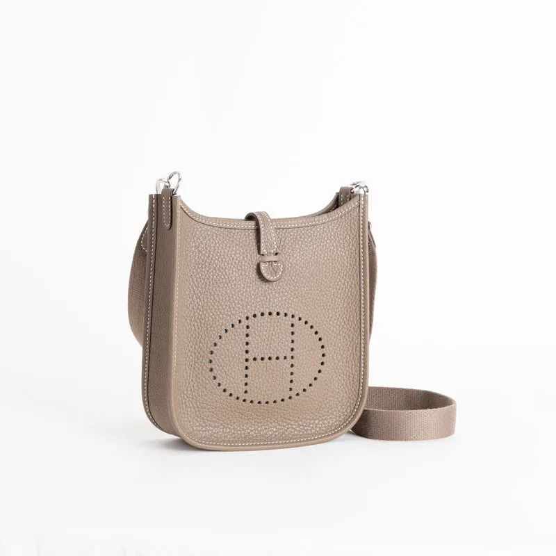 MINI EVELYNE (TPM) CLEMENCE LEATHER ETOUPE WITH PALLADIUM HARDWARE (PHW) - 2