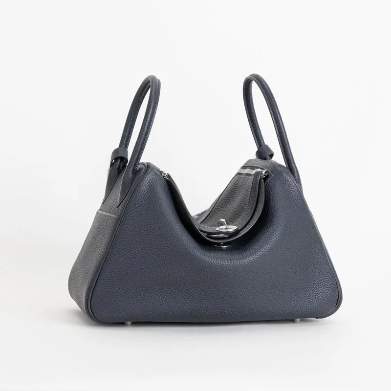 LINDY 30 CLEMENCE LEATHER BLEU NUIT WITH PALLADIUM HARDWARE (PHW) - 2