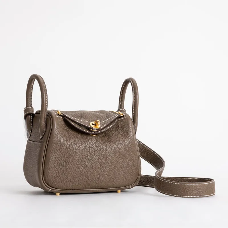 MINI LINDY 20 CLEMENCE LEATHER ETOUPE WITH GOLD HARDWARE (GHW) - 2