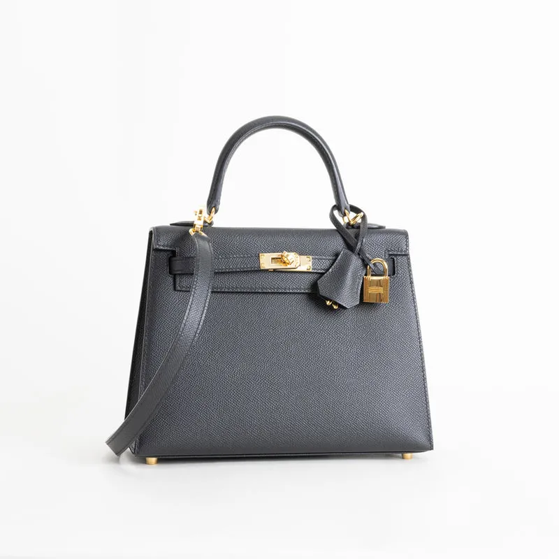 KELLY 25 EPSOM LEATHER NOIR (BLACK) WITH GOLD HARDWARE (GHW) - 2