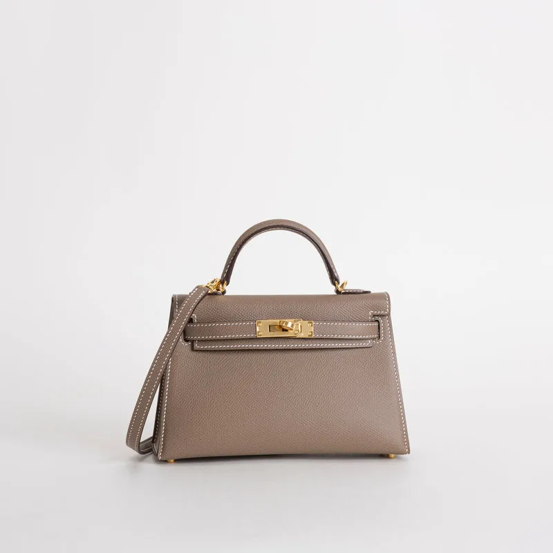 MINI KELLY II (20) EPSOM LEATHER ETOUPE WITH GOLD HARDWARE (GHW) - 2