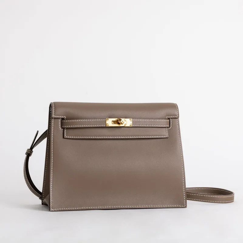 KELLY DANSE SWIFT LEATHER ETOUPE WITH GOLD HARDWARE (GHW) - 2