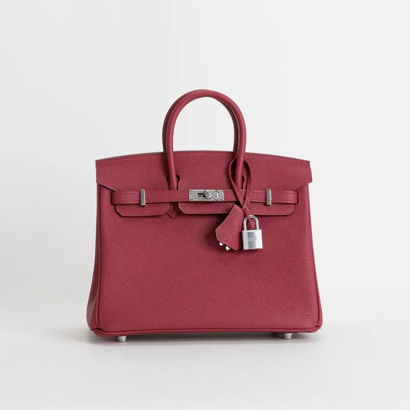 BIRKIN 25 TOGO LEATHER ROUGE GRENAT WITH PALLADIUM HARDWARE (PHW) - 2