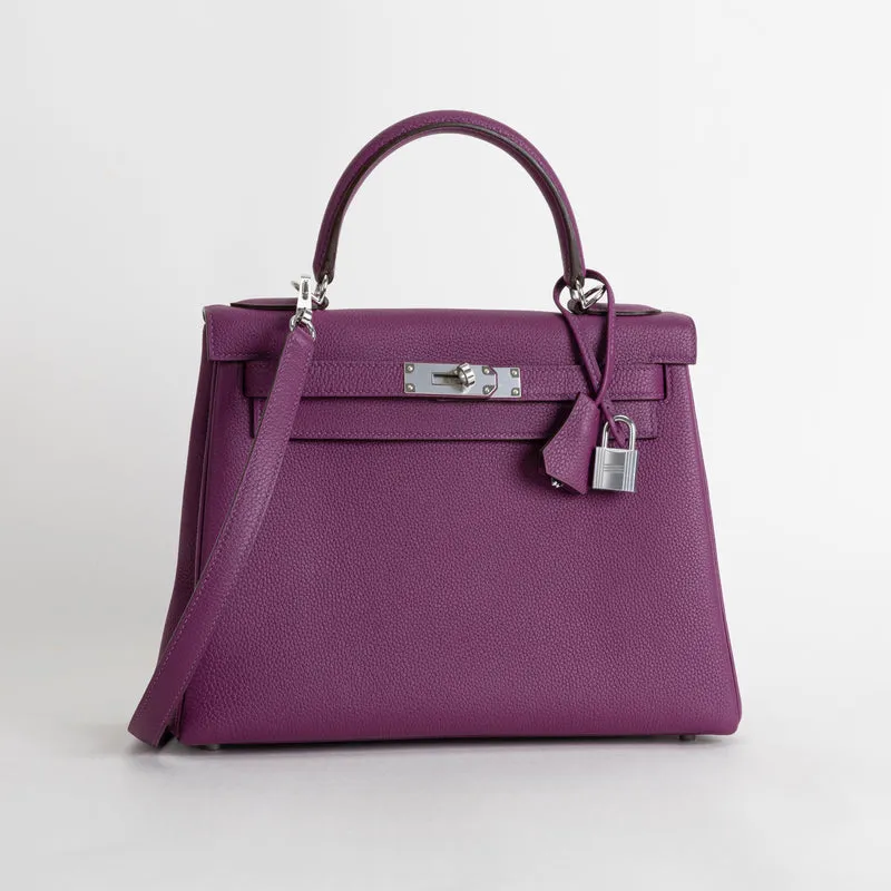 KELLY 28 TOGO LEATHER ANEMONE WITH PALLADIUM HARDWARE (PHW) - 2