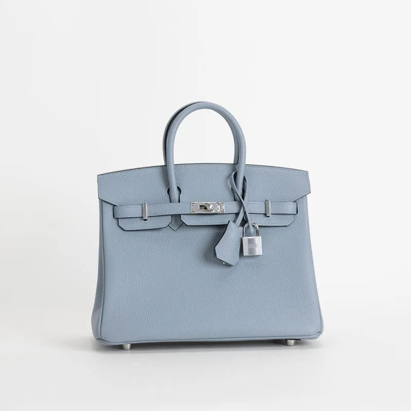 BIRKIN 25 TOGO LEATHER BLEU LIN WITH PALLADIUM HARDWARE (PHW) - 2