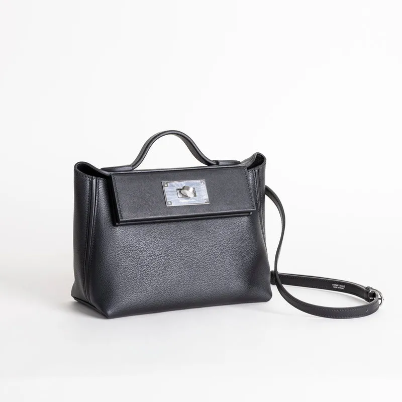 24/24 (MINI) EVERCOLOR & SWIFT LEATHER NOIR (BLACK) WITH PALLADIUM HARDWARE (PHW) - 2