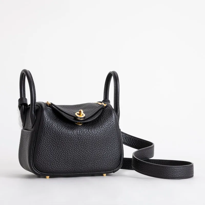 MINI LINDY 20 CLEMENCE LEATHER NOIR (BLACK) WITH GOLD HARDWARE (GHW) - 2
