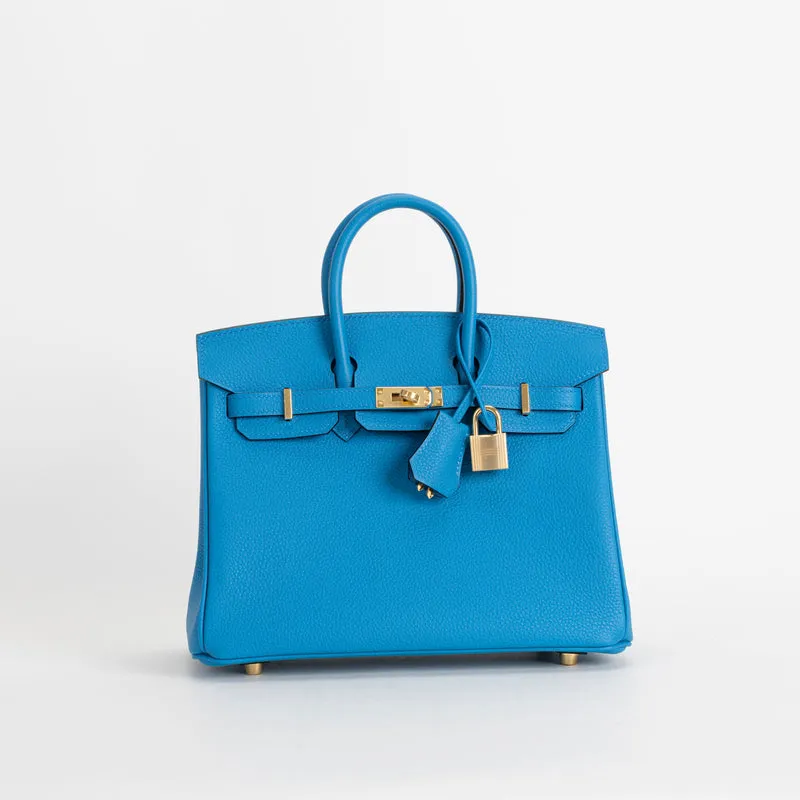 BIRKIN 25 TOGO LEATHER BLEU ZANZIBAR WITH GOLD HARDWARE (GHW) - 2
