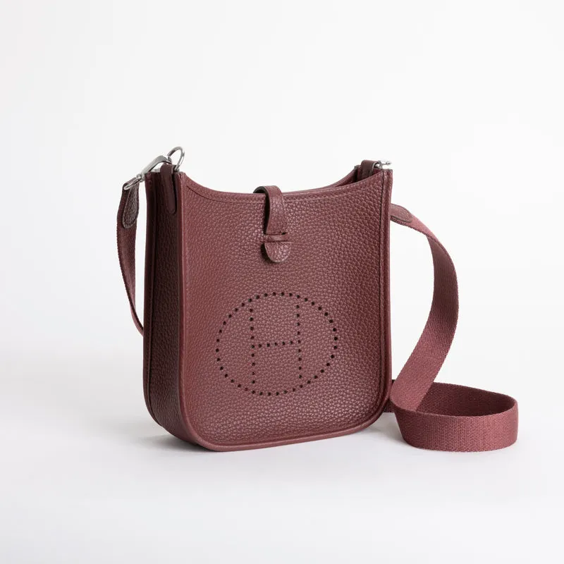 MINI EVELYNE (TPM) CLEMENCE LEATHER ROUGE H WITH PALLADIUM HARDWARE (PHW) - 3