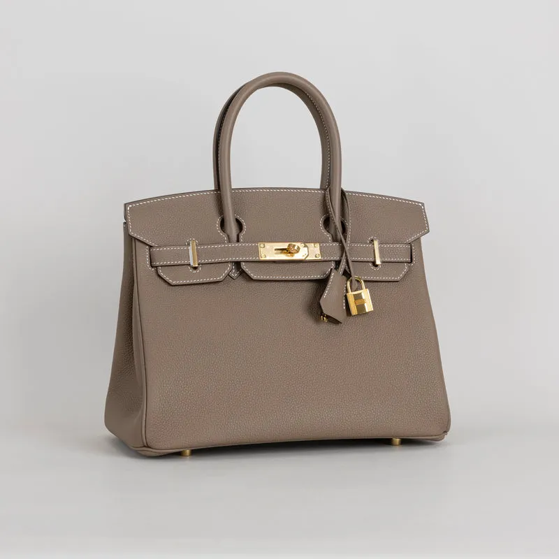 BIRKIN 30 TOGO LEATHER ETOUPE WITH GOLD HARDWARE (GHW) - 2