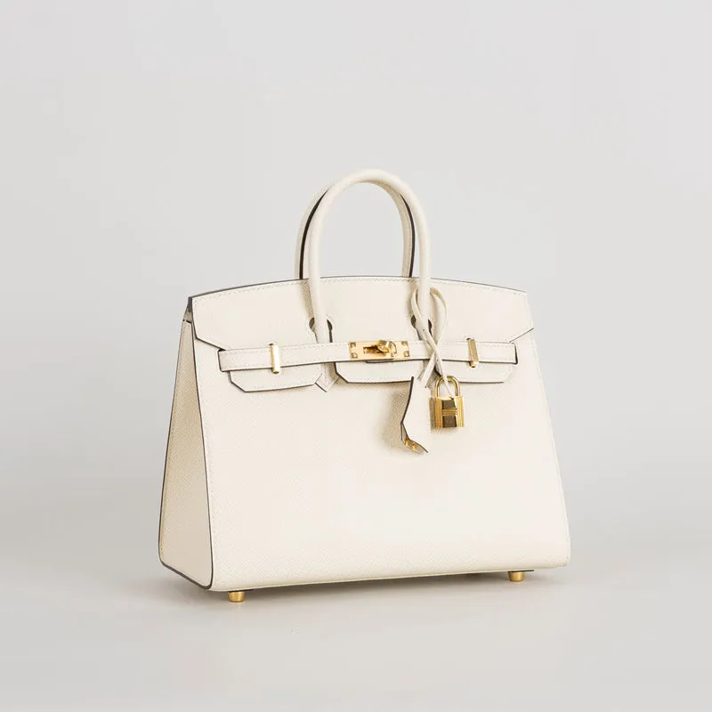 BIRKIN 25 EPSOM LEATHER (SELLIER SHAPE) NATA WITH GOLD HARDWARE (GHW) - 2