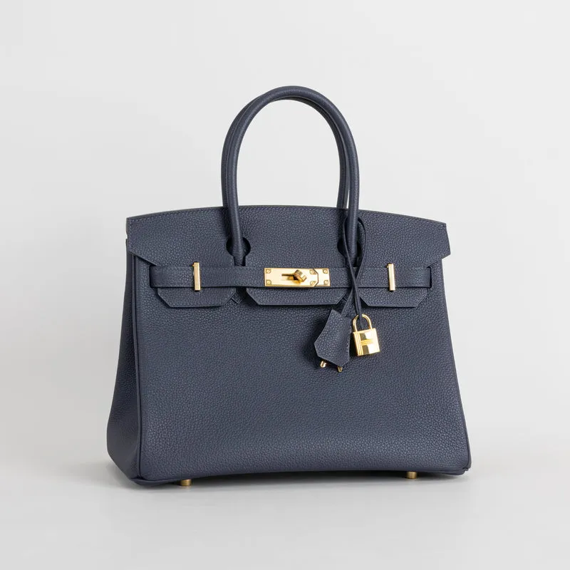 BIRKIN 30 TOGO LEATHER BLEU NUIT WITH GOLD HARDWARE (GHW) - 2