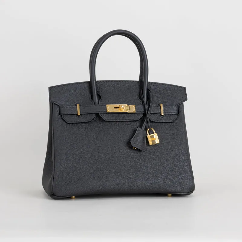 BIRKIN 30 TOGO LEATHER NOIR (BLACK) WITH GOLD HARDWARE (GHW) - 2