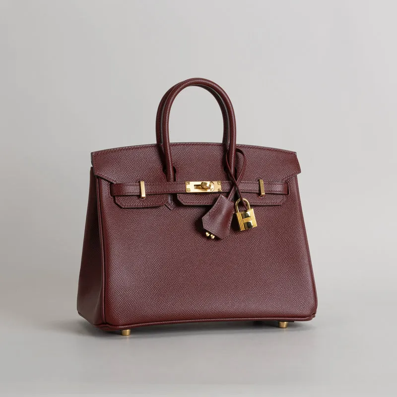 BIRKIN 25 EPSOM LEATHER ROUGE H WITH GOLD HARDWARE (GHW) - 2
