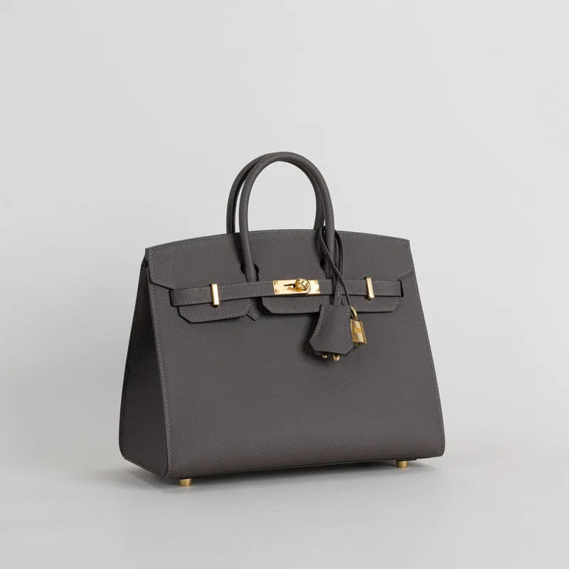 BIRKIN 25 EPSOM LEATHER (SELLIER SHAPE) ETAIN WITH GOLD HARDWARE (GHW) - 2