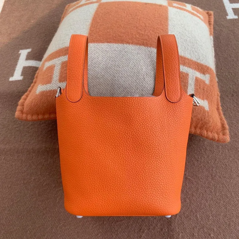 PICOTIN 18 LOCK CLEMENCE LEATHER ORANGE WITH PALLADIUM HARDWARE (PHW) - 2