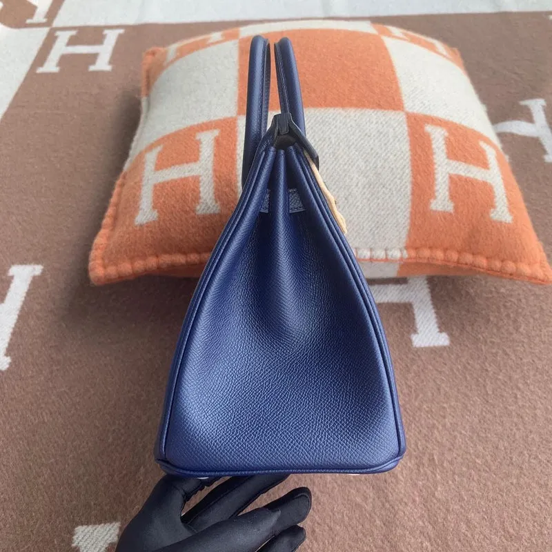 BIRKIN 25 EPSOM LEATHER BLUE SAPPHIRE WITH GOLD HARDWARE (GHW) - 3