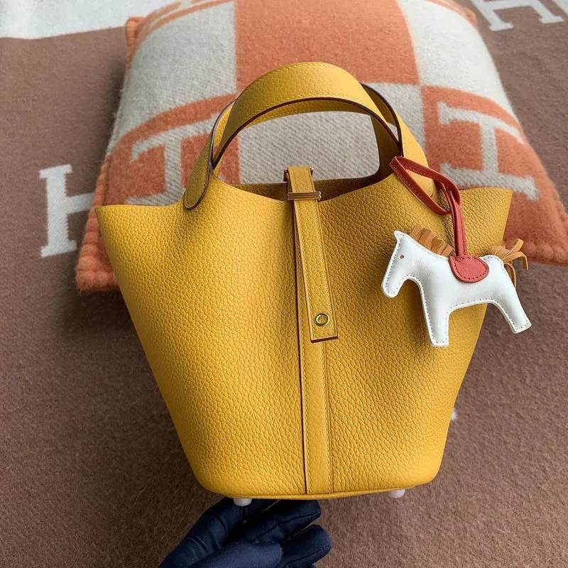 PICOTIN 18 LOCK CLEMENCE LEATHER JAUNE AMBER WITH GOLD HARDWARE (GHW) - 2