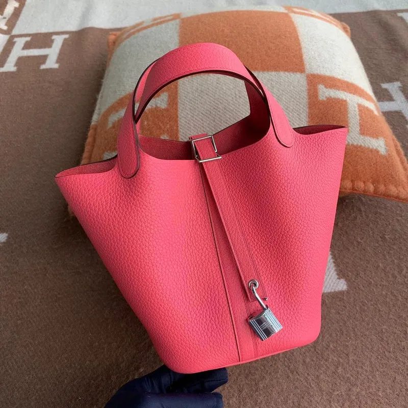 PICOTIN 18 LOCK CLEMENCE LEATHER ROSE AZALEE WITH PALLADIUM HARDWARE (PHW) - 1