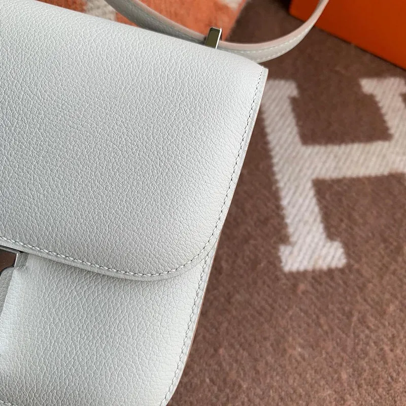 CONSTANCE 18 (MINI) PEARL GREY EVERCOLOR LEATHER WITH PALLADIUM HARDWARE (PHW) - 5
