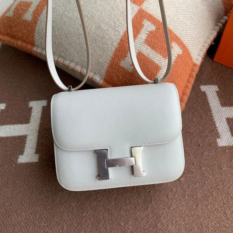 CONSTANCE 18 (MINI) PEARL GREY EVERCOLOR LEATHER WITH PALLADIUM HARDWARE (PHW) - 3