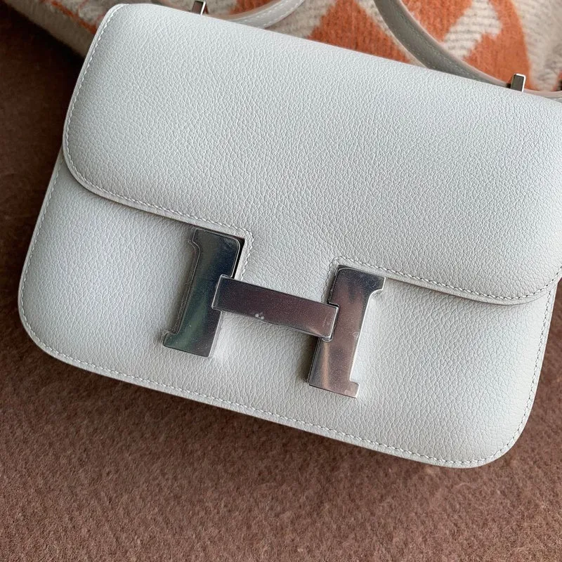 CONSTANCE 18 (MINI) PEARL GREY EVERCOLOR LEATHER WITH PALLADIUM HARDWARE (PHW) - 4