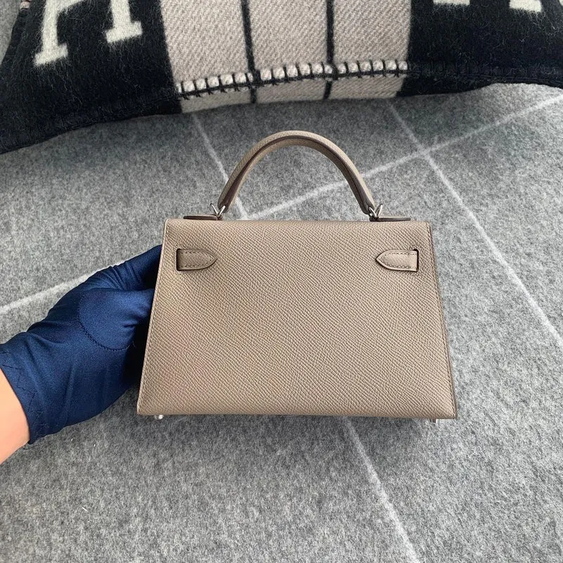 MINI KELLY II (20) EPSOM LEATHER GRIS ASPHALTE WITH PALLADIUM HARDWARE (PHW) - 2