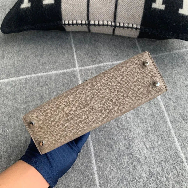MINI KELLY II (20) EPSOM LEATHER GRIS ASPHALTE WITH PALLADIUM HARDWARE (PHW) - 4