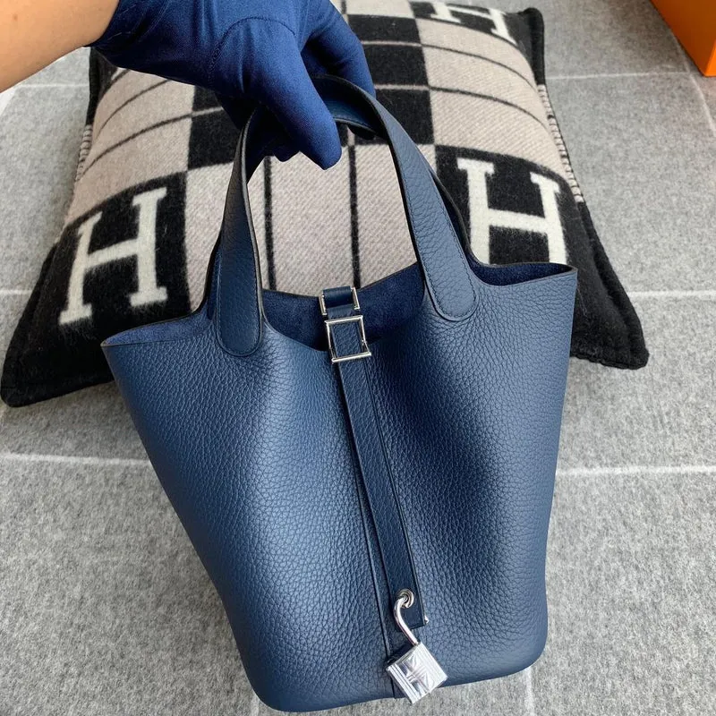 PICOTIN 18 LOCK CLEMENCE LEATHER DEEP BLUE WITH PALLADIUM HARDWARE (PHW) - 2