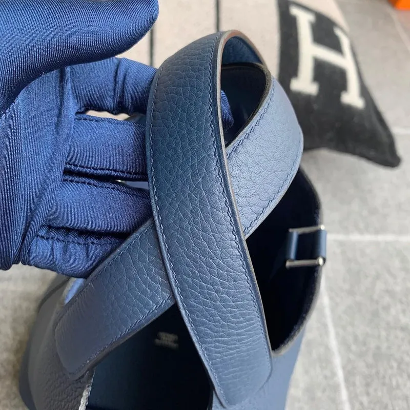 PICOTIN 18 LOCK CLEMENCE LEATHER DEEP BLUE WITH PALLADIUM HARDWARE (PHW) - 3