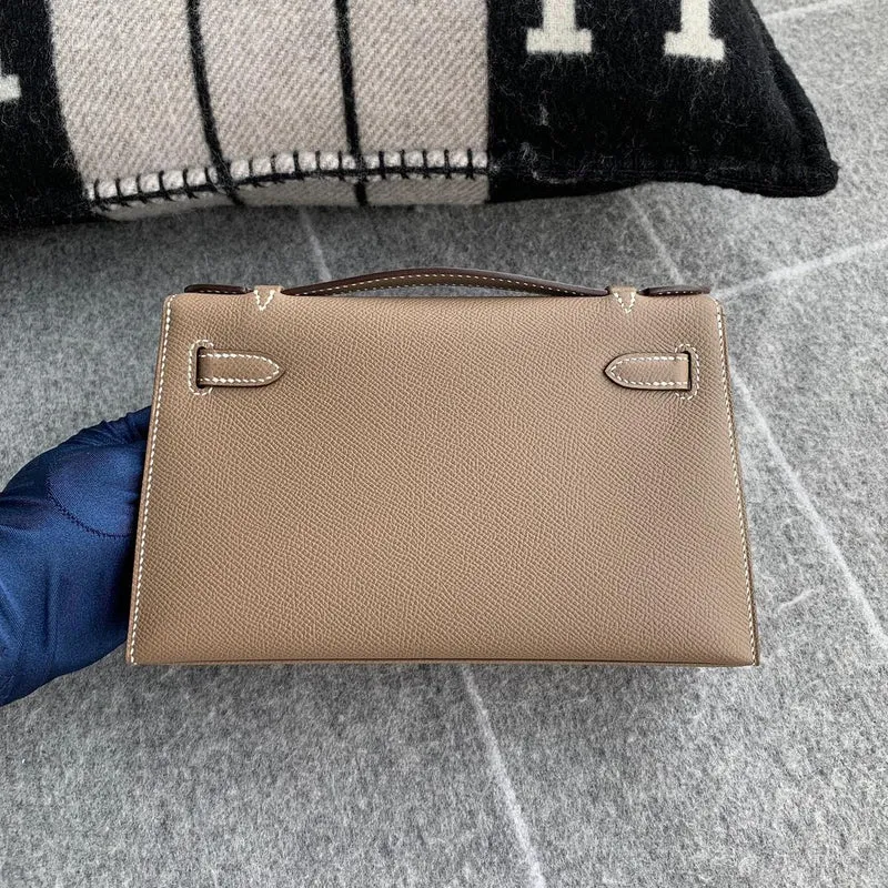KELLY POCHETTE EPSOM LEATHER ETOUPE WITH GOLD HARDWARE (GHW) - 2