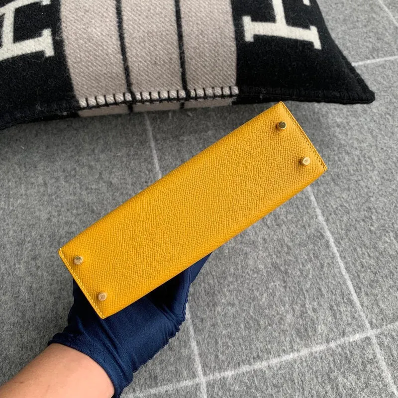 MINI KELLY II (20) EPSOM LEATHER JAUNE AMBRE WITH GOLD HARDWARE (GHW) - 6