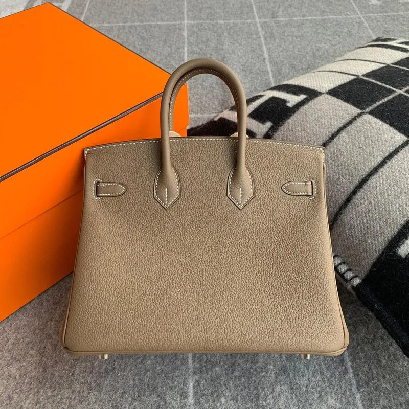 BIRKIN 25 EPSOM LEATHER ETOUPE PALLADIUM HARDWARE (PHW) - 2
