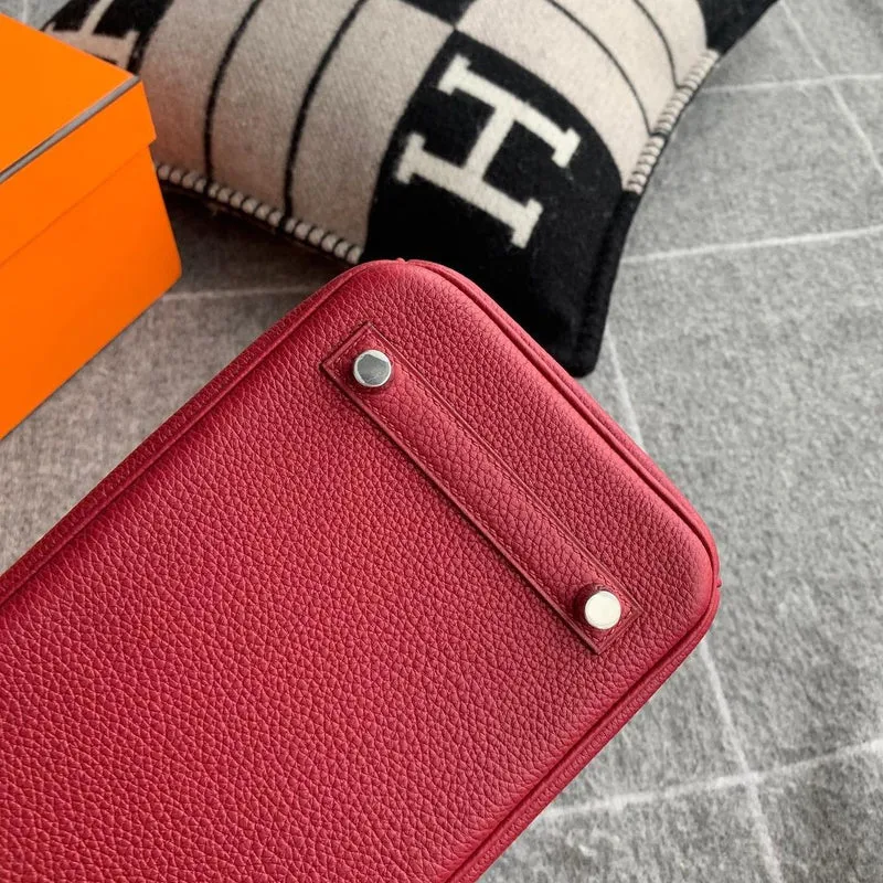 BIRKIN 25 TOGO LEATHER ROUGE GRENAT PALLADIUM HARDWARE (PHW) - 6