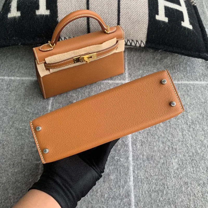 MINI KELLY II (20) EPSOM LEATHER GOLD WITH PALLADIUM HARDWARE (PHW) - 5
