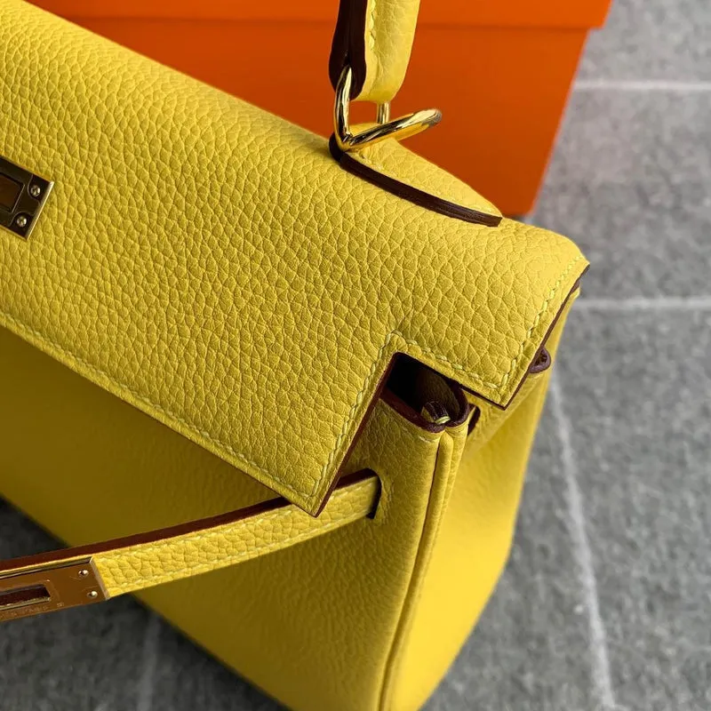 KELLY 25 TOGO LEATHER JAUNE DE NAPLES WITH GOLD HARDWARE (GHW) - 4