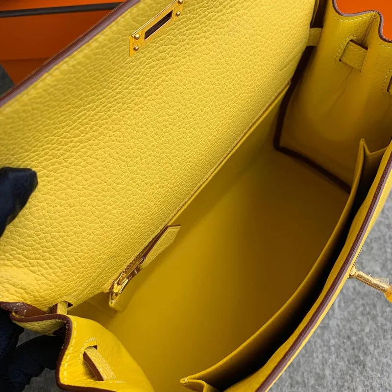 KELLY 25 TOGO LEATHER JAUNE DE NAPLES WITH GOLD HARDWARE (GHW) - 3